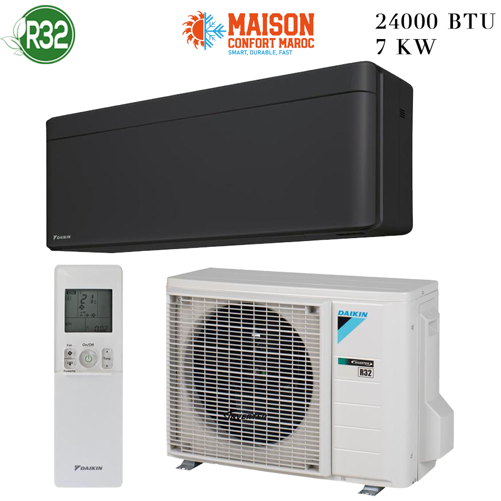 Climatiseur DAIKIN 24000 Btu Inverter Black – Haute performance et design moderne au Maroc.