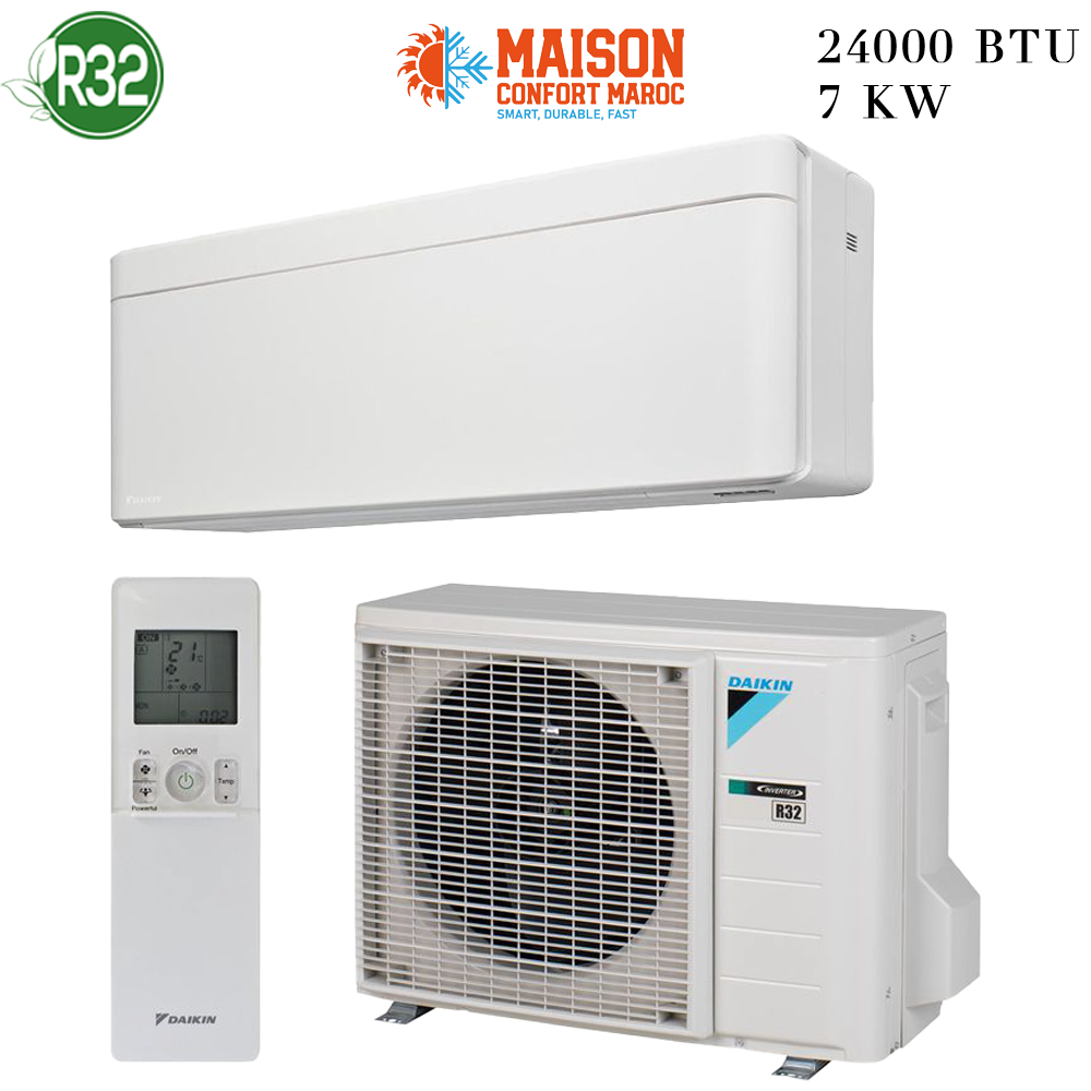 Climatiseur DAIKIN 24000 Btu Inverter – Refroidissement efficace et économique, idéal pour grandes pièces et espaces professionnels au Maroc.
