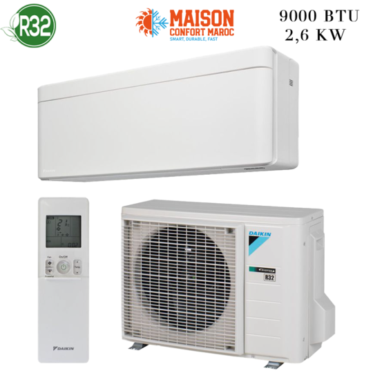 Climatiseur DAIKIN 9000 Btu Inverter – Refroidissement optimal et efficacité énergétique au Maroc.