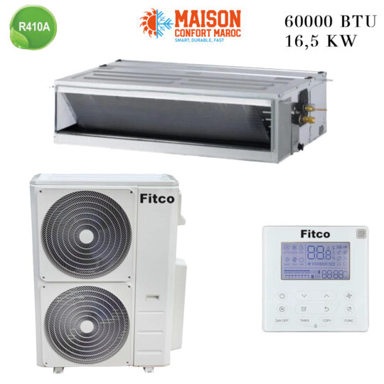 Climatiseur Gainable Fitco 60000 BTU 16.5 kW – Puissance et confort thermique pour grands espaces.