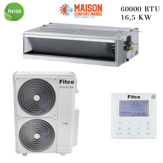 Climatiseur Gainable Fitco 60000 BTU Inverter 16.5 kW – Climatisation performante et économique pour grands espaces