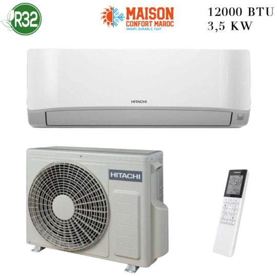 Climatiseur Hitachi Inverter 12000 Btu Air-Home 400 – Refroidissement efficace, livraison gratuite et installation en option au Maroc.