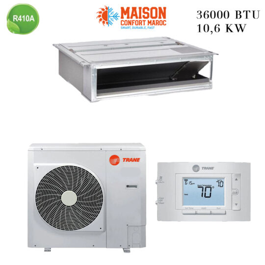 Climatiseur TRANE Gainable 36000 BTU On/Off – Refroidissement puissant et installation discrète.