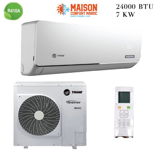 Climatiseur Trane 24000 BTU Inverter – Puissance et efficacité énergétique au Maroc.