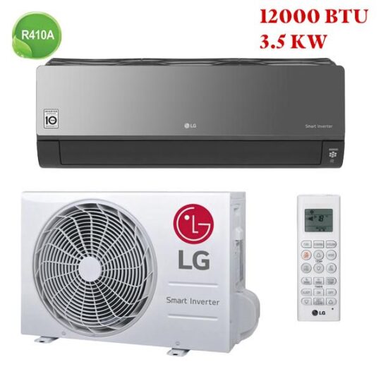 Climatiseur LG Artcool 12000 BTU Inverter moderne installé dans un salon élégant au Maroc