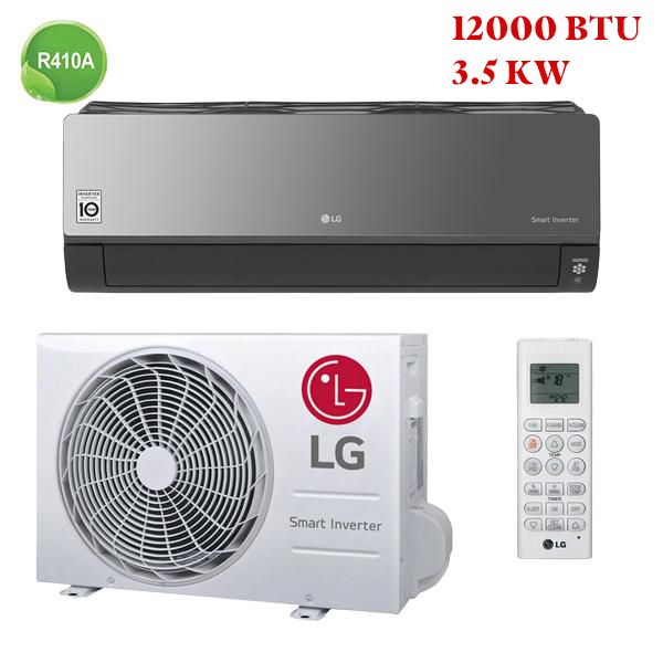 Climatiseur LG Artcool 12000 BTU Inverter moderne installé dans un salon élégant au Maroc