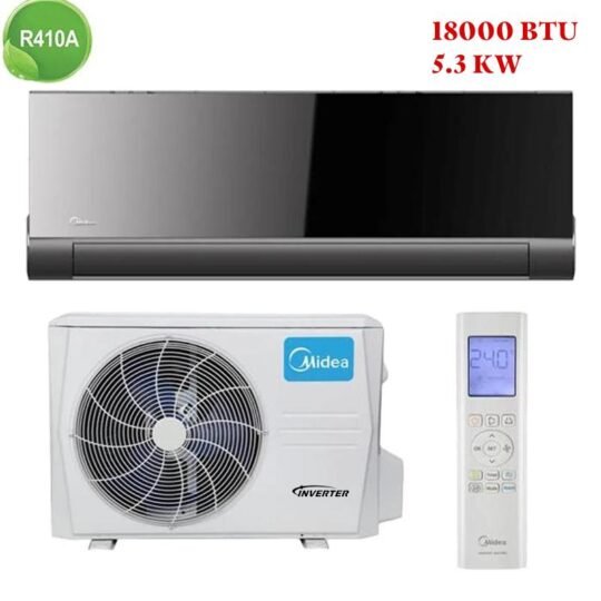 Climatiseur Midea 18000 BTU Inverter Black au Maroc avec garantie, livraison gratuite et installation en option.