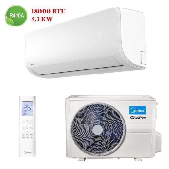 Climatiseur Midea 18000 BTU Inverter au Maroc avec garantie, installation en option et livraison gratuite.
