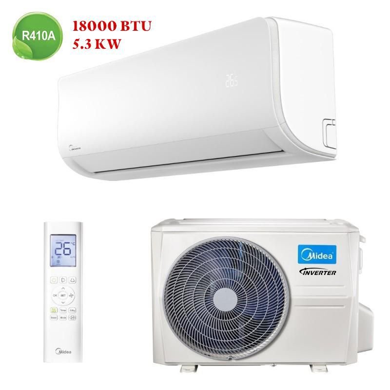 Climatiseur Midea 18000 BTU Inverter au Maroc avec garantie, installation en option et livraison gratuite.