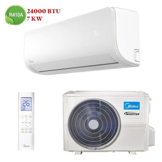 Climatiseur Midea 24000 BTU Inverter au Maroc avec technologie Inverter, faible consommation d’énergie, garantie et livraison gratuite.