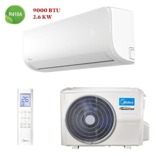 Climatiseur Midea 9000 BTU Inverter au Maroc avec livraison gratuite et installation en option.