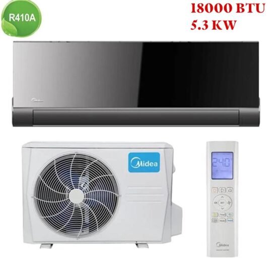 Achat Climatiseur Split Mural Midea 18000 BTU Black Mirror au Maroc avec garantie et installation en option.